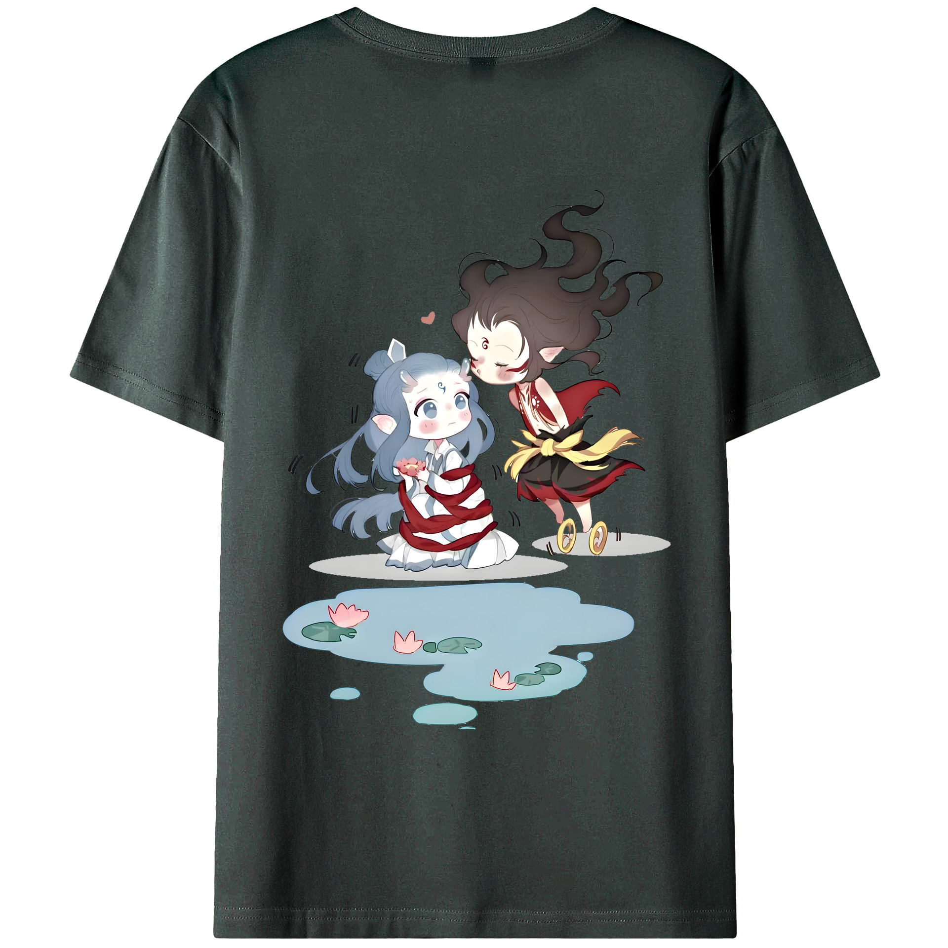 （画像用） Ne Zha 2 ナタ 魔童の大暴れ 綿100％ メンズ半袖Tシャツ（バックプリント） 通気性